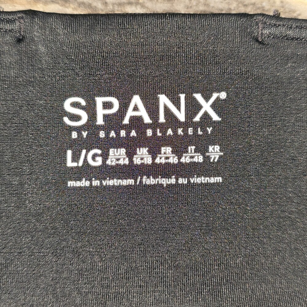SPANX L Black Holographic Glitter Active Leggings Cropped 7/8 Sparkle Workout - Picture 2 of 8